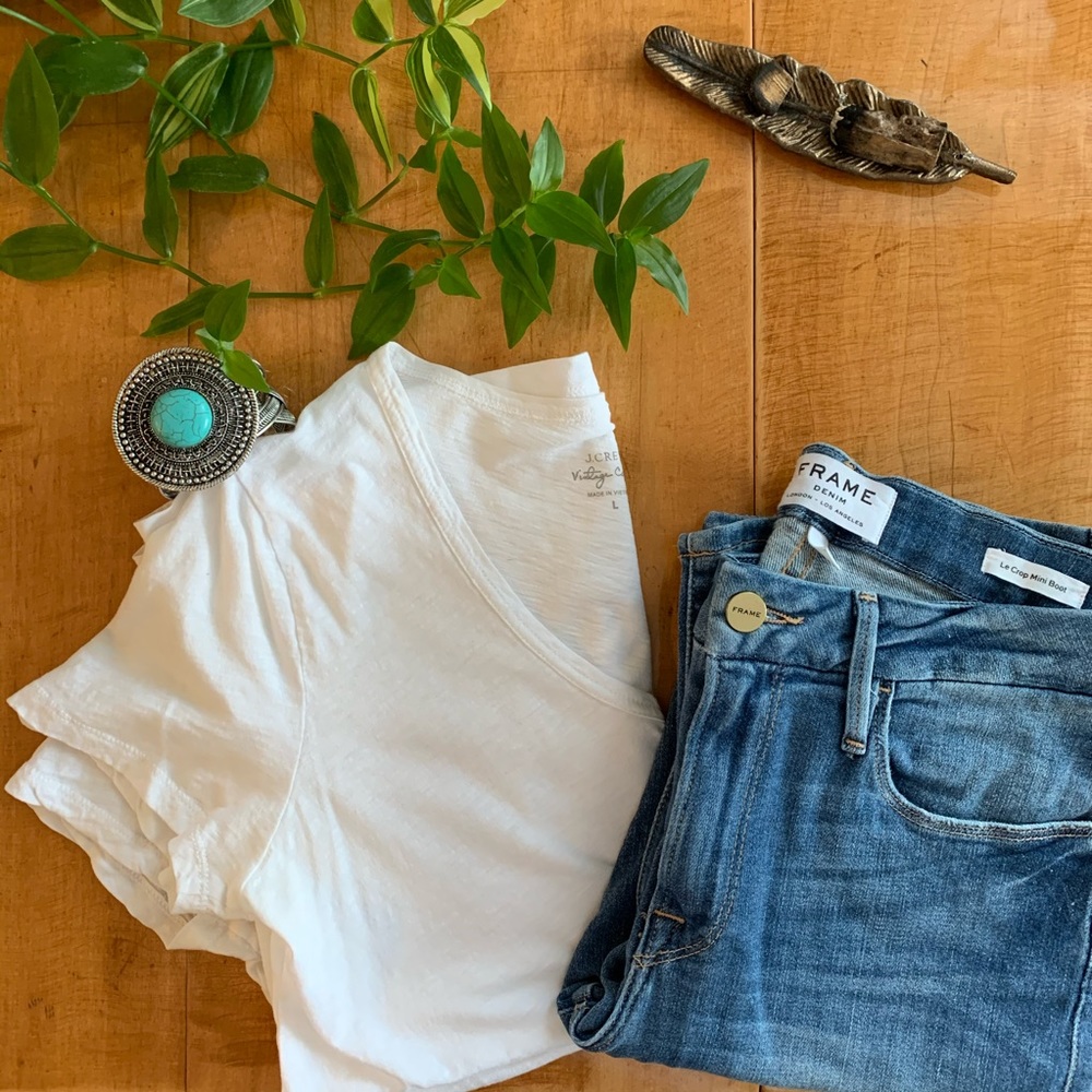 J Crew Vintage White Cotton Tee